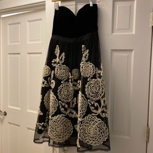 Vintage Nanette Lepore Floral Black Party Dress